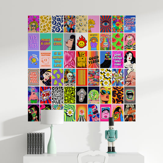 54 Hippi Aesthetic - Wall Collage Set