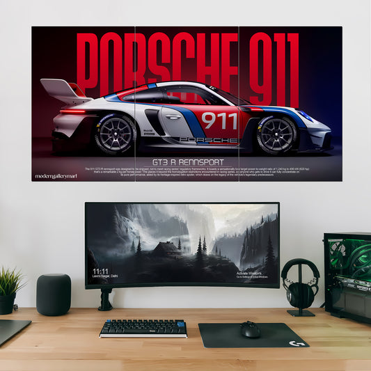 Porsche 911 GT3 RS - Car Poster- 3 Piece Set
