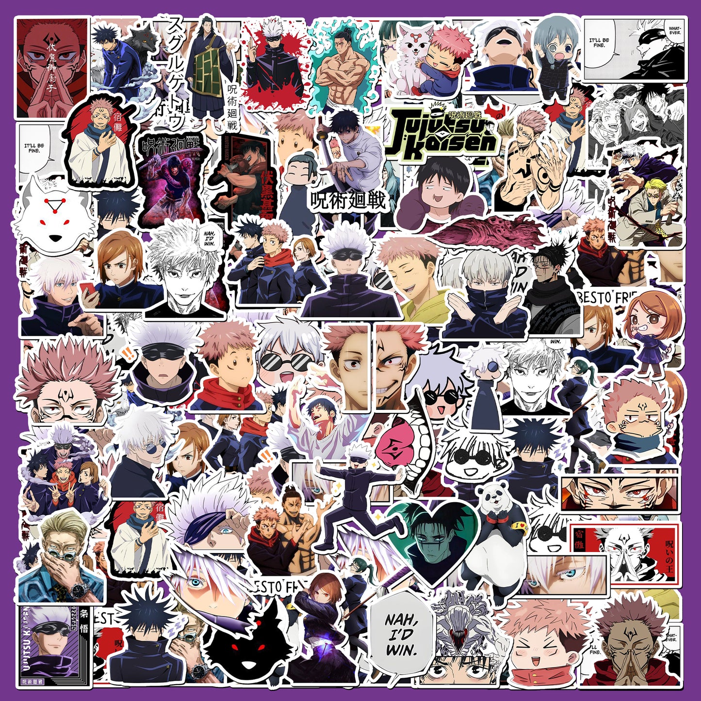 Jujutsu Kaisen Vinyl Stickers Pack (66pcs)
