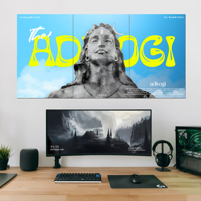 Adiyogi Shiva Wall Poster – 3 Piece Set