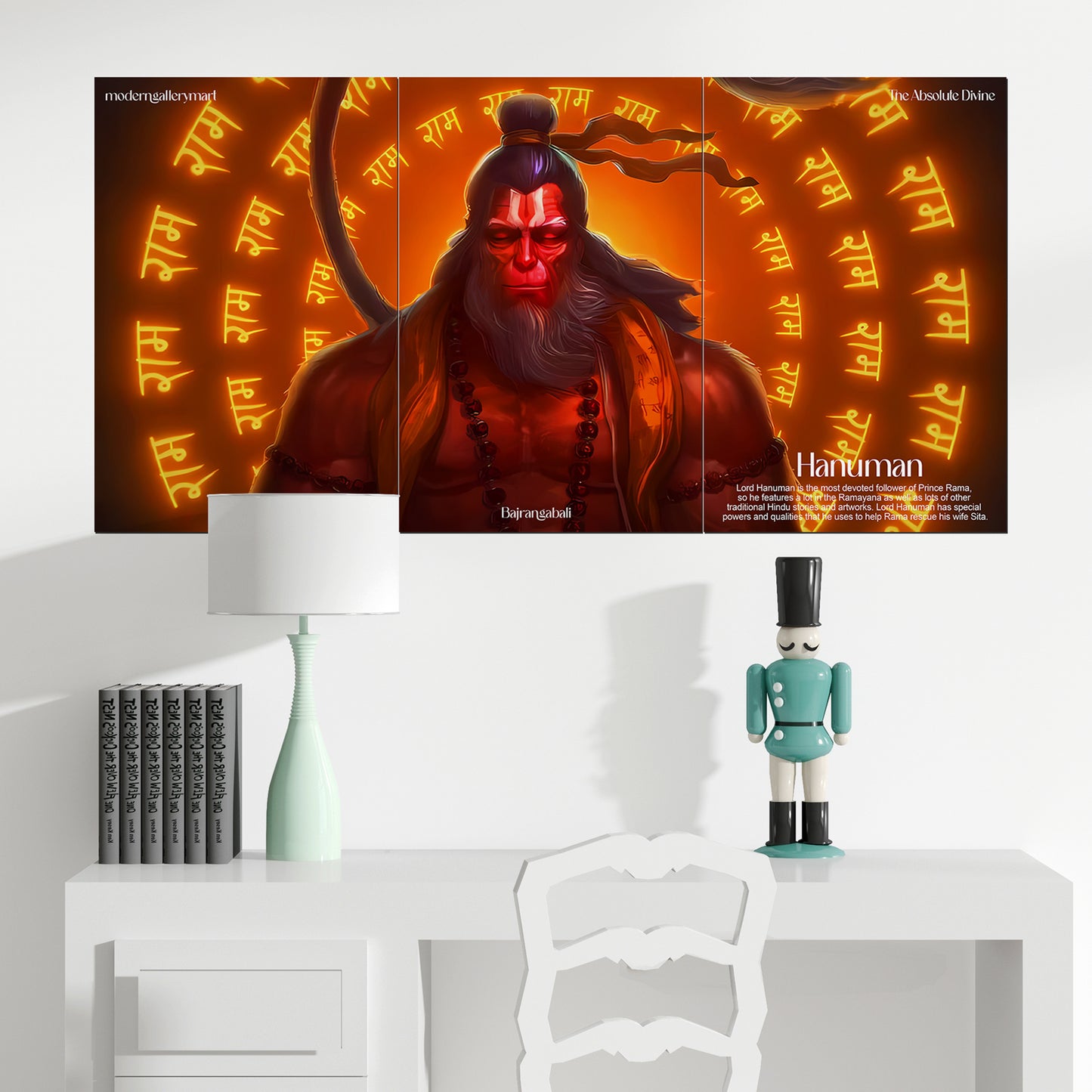 Lord Hanuman Wall Poster #01  – 3 Piece Set