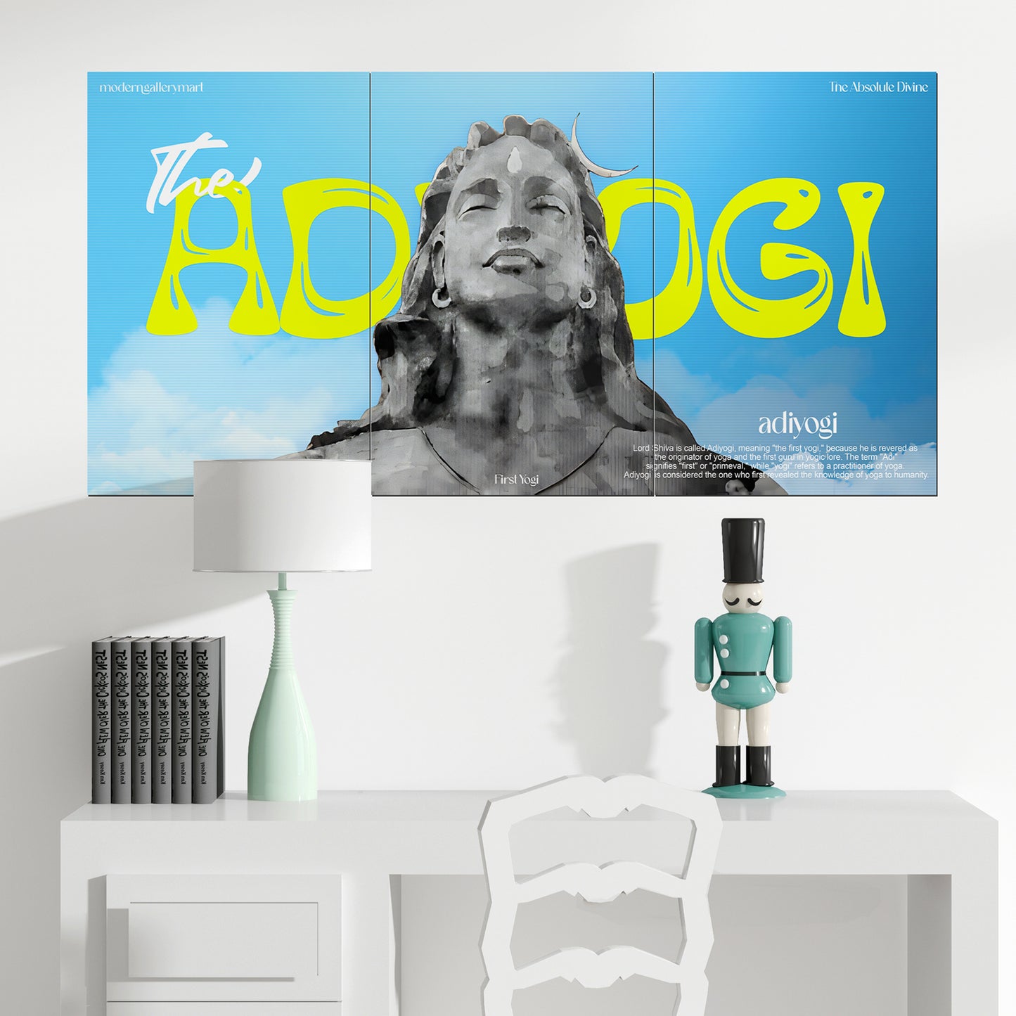 Adiyogi Shiva Wall Poster – 3 Piece Set