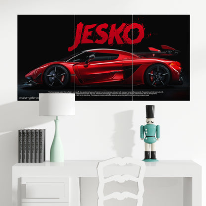 Koenigsegg Jesko - Car Poster- 3 Piece Set