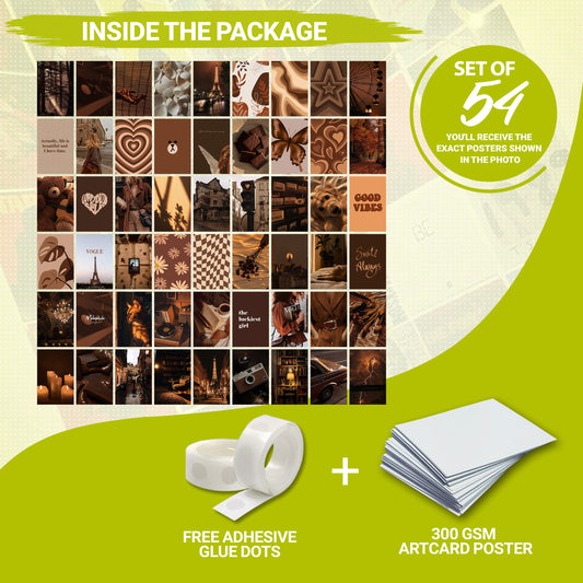 54 Brown Aesthetic - Wall Collage Set