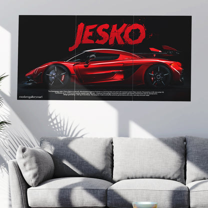 Koenigsegg Jesko - Car Poster- 3 Piece Set