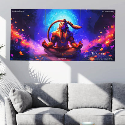 Lord Hanuman Wall Poster #02 – 3 Piece Set