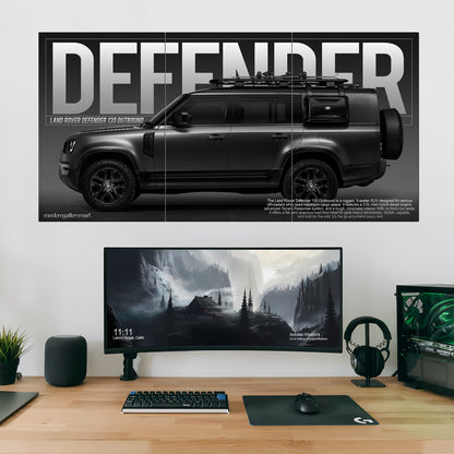 Land Rover Defender 130 Outbound Wall Poster - 3 Piece Set