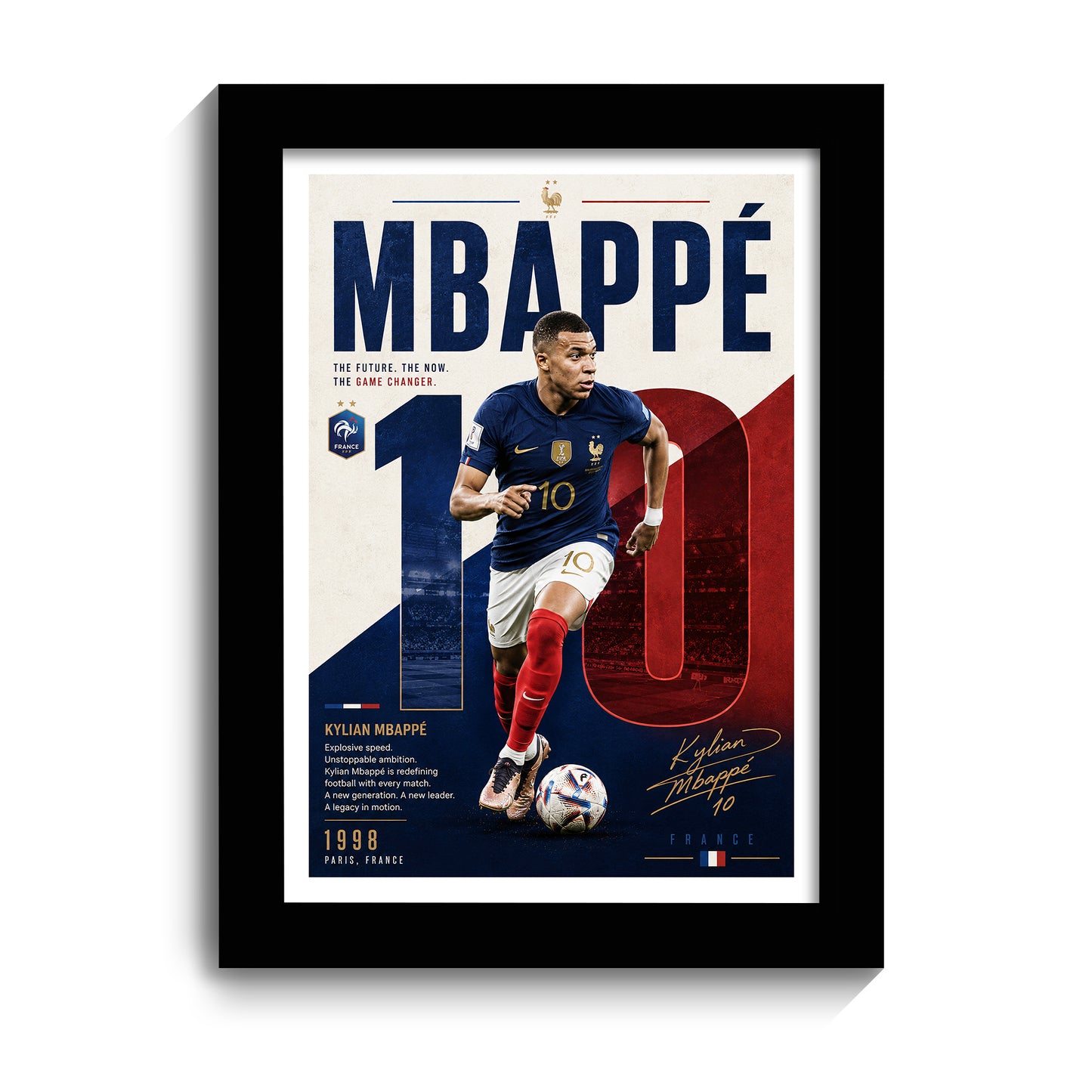 Kylian Mbappe Frame - Kylian Mbappe - A4 Size Photo Frame