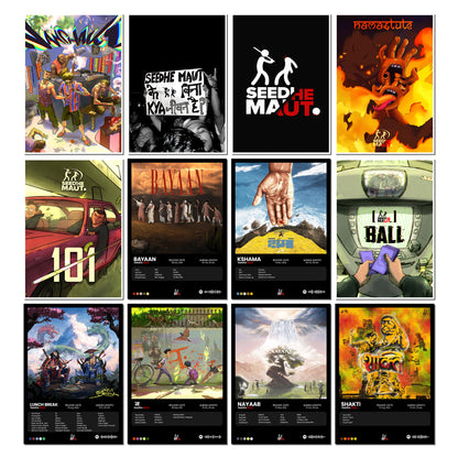 Seedhe Maut Album Poster - A4 Size (8.3 x 11.7 inch) Music Poster, 101, Namastute, Ball, Nanchaku, Kshama, Bayaan, Lunch break, Nayaab, Shakti