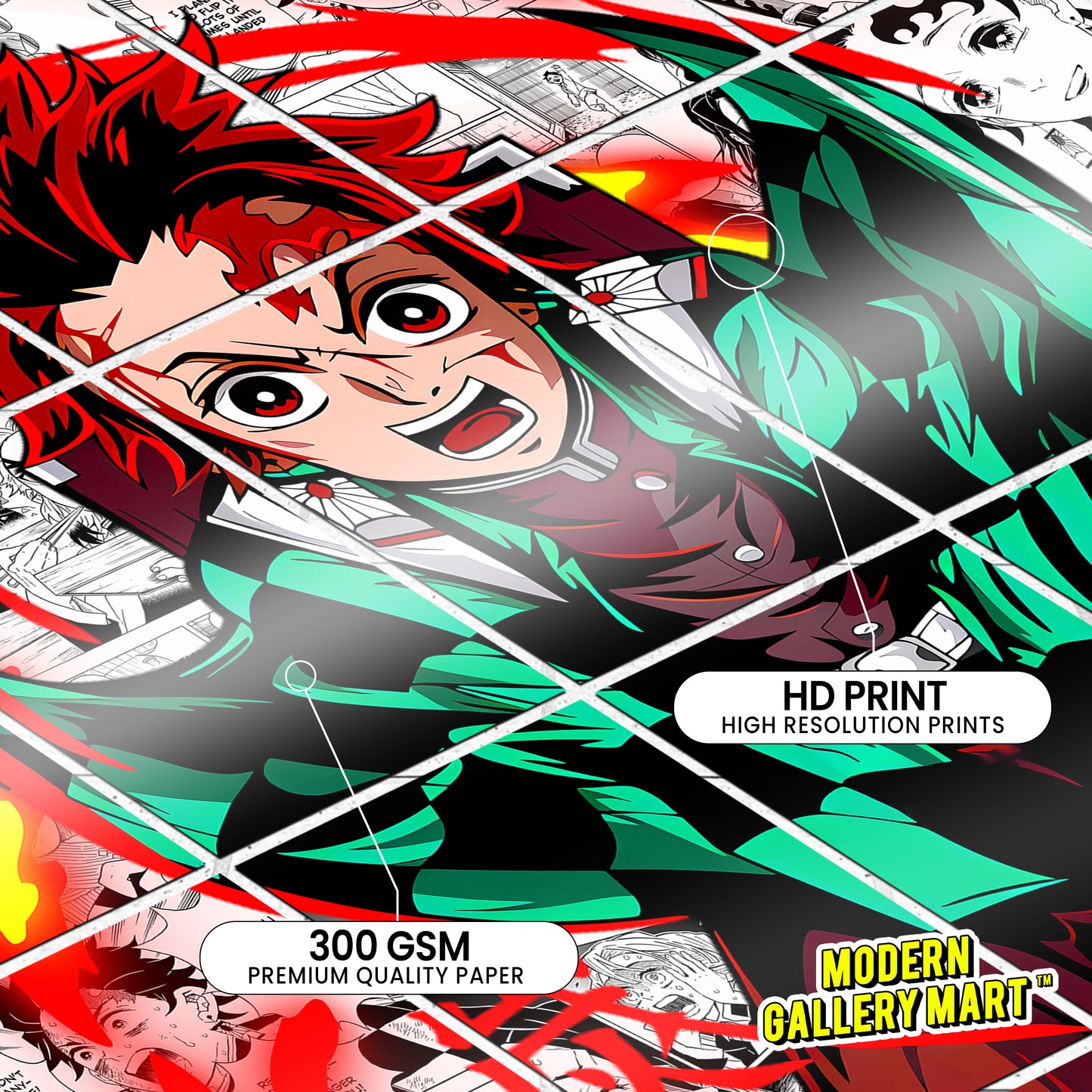 20 Demon Slayer Tanjiro Kamado- Manga Poster - A4 Size (8.3 x 11.7 inch)