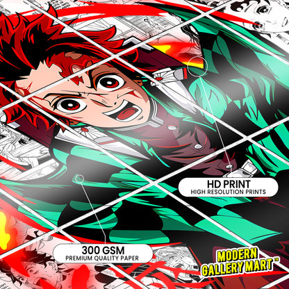 20 Demon Slayer Tanjiro Kamado- Manga Poster - A4 Size (8.3 x 11.7 inch)
