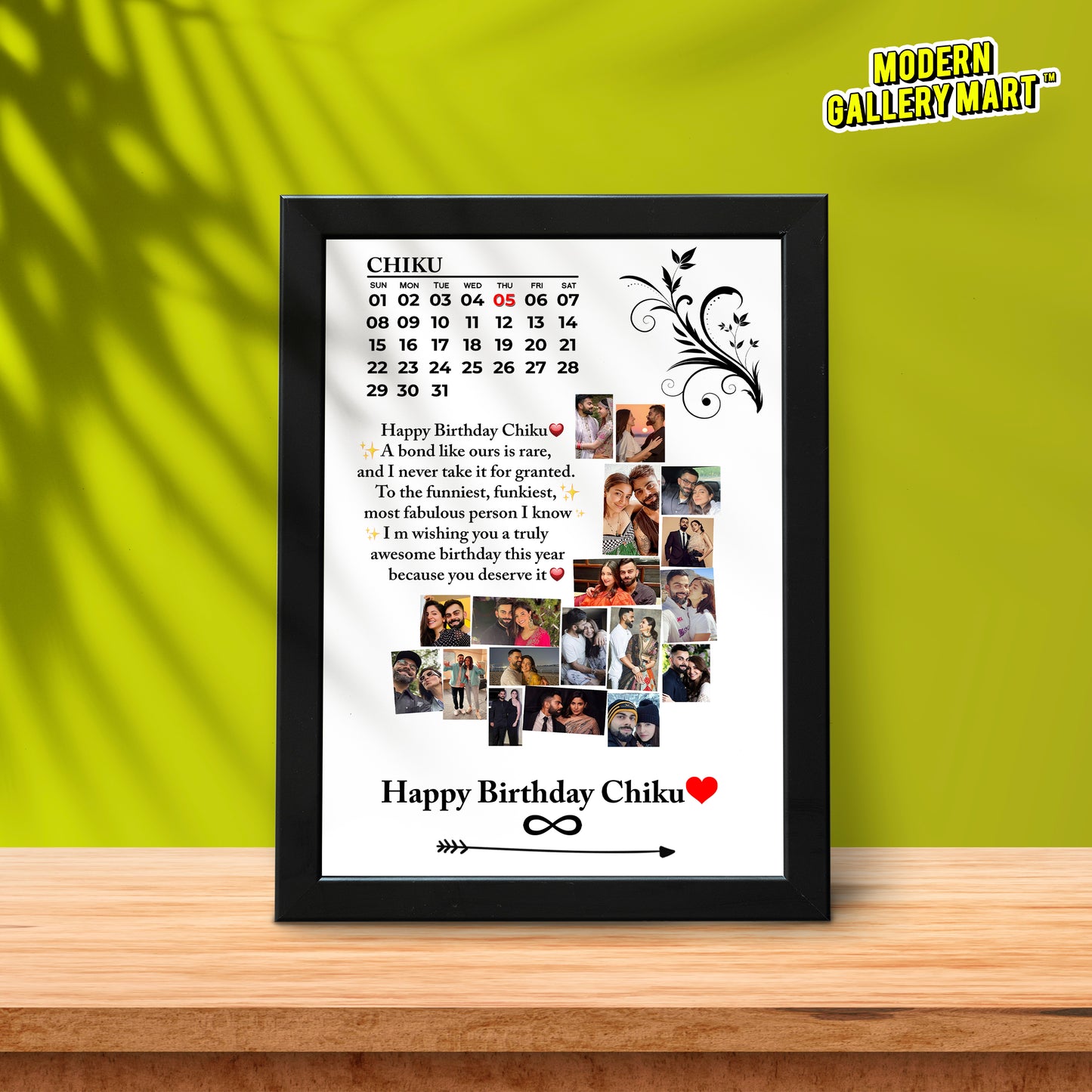 Customized Photo Frame for Birthday Gift (A4 Size 8.27×11.69 Inches)