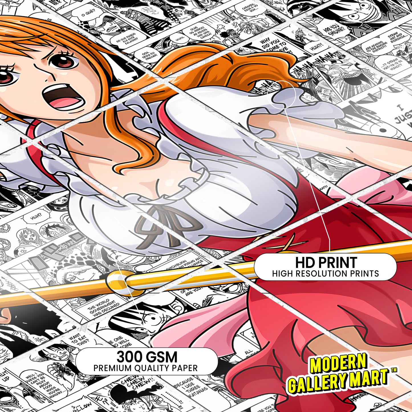 One Piece Nami - Manga Poster - A4 Size (8.3 x 11.7 inch)