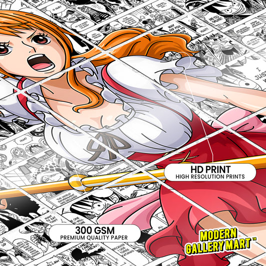 One Piece Nami - Manga Poster - A4 Size (8.3 x 11.7 inch)
