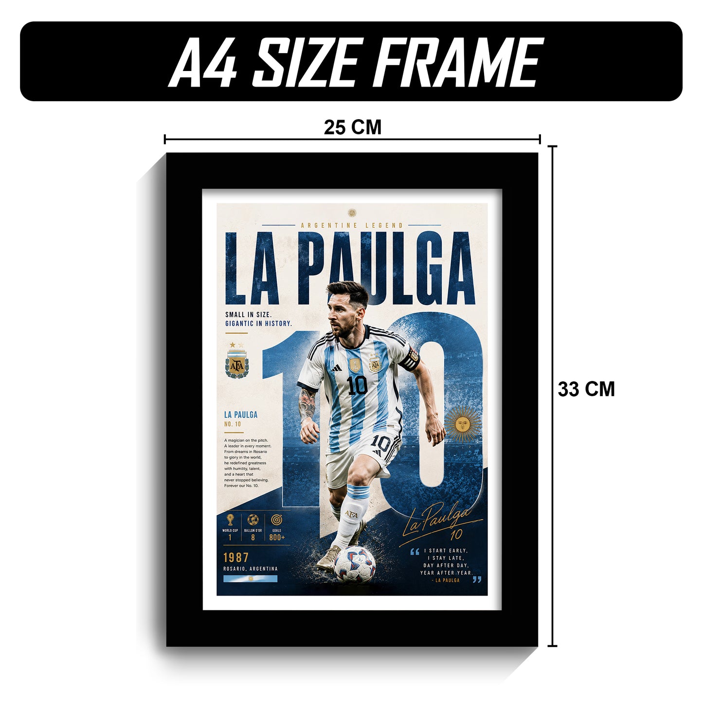 Lionel Messi Frame - Lionel Messi - A4 Size Photo Frame
