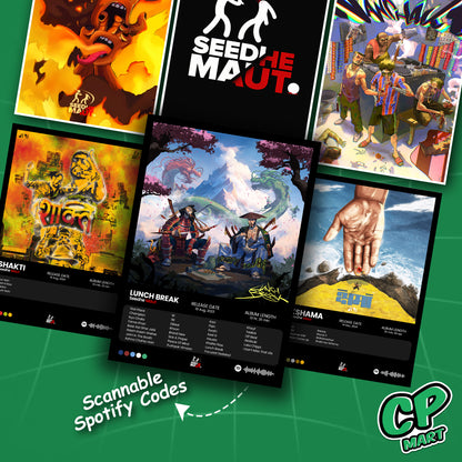 Seedhe Maut Album Poster - A4 Size (8.3 x 11.7 inch) Music Poster, 101, Namastute, Ball, Nanchaku, Kshama, Bayaan, Lunch break, Nayaab, Shakti