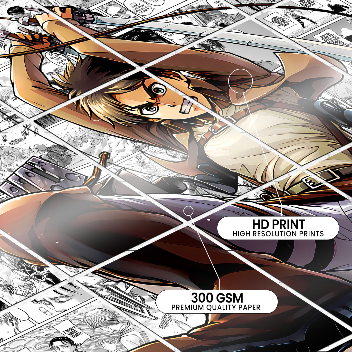 20 Attack on Titan Eren Yeager - Manga Poster - A4 Size (8.3 x 11.7 inch)