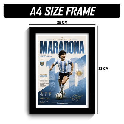 Diego Maradona Frame - Diego Maradona - A4 Size Photo Frame