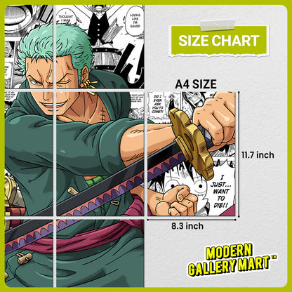 20 One Piece Roronoa Zoro - Manga Poster - A4 Size (8.3 x 11.7 inch)
