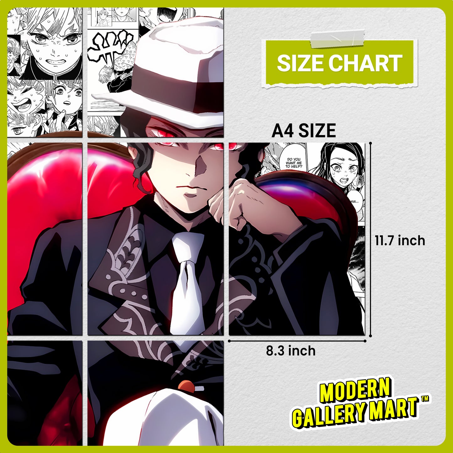 20 Demon Slayer Muzan Kibutsuji - Manga Poster - A4 Size (8.3 x 11.7 inch)
