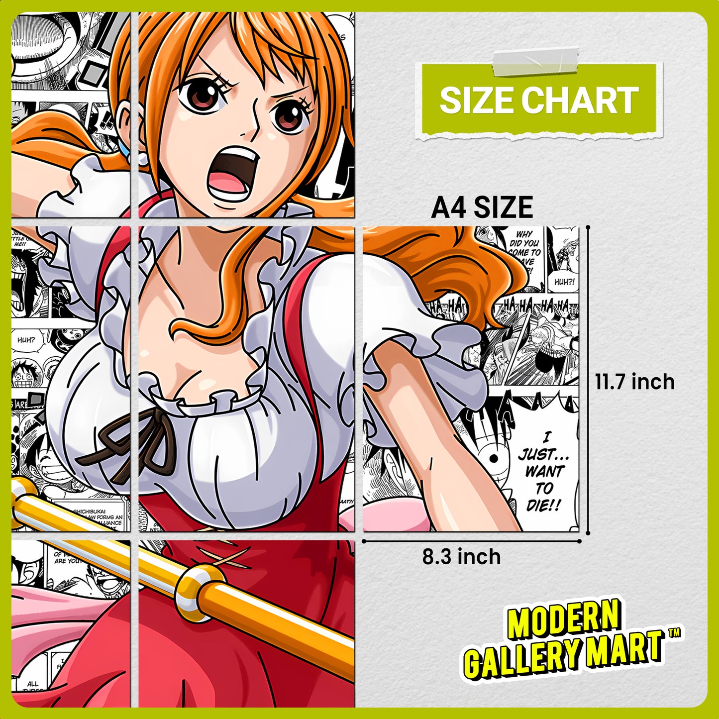 One Piece Nami - Manga Poster - A4 Size (8.3 x 11.7 inch)