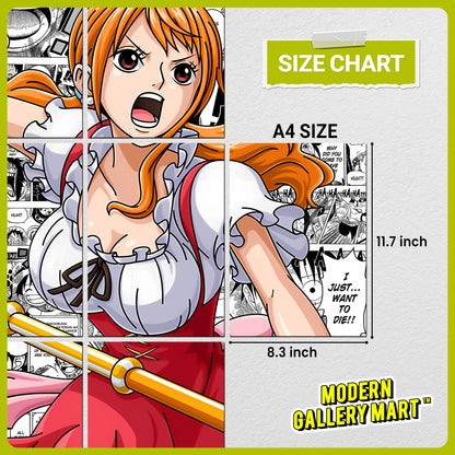 One Piece Nami - Manga Poster - A4 Size (8.3 x 11.7 inch)