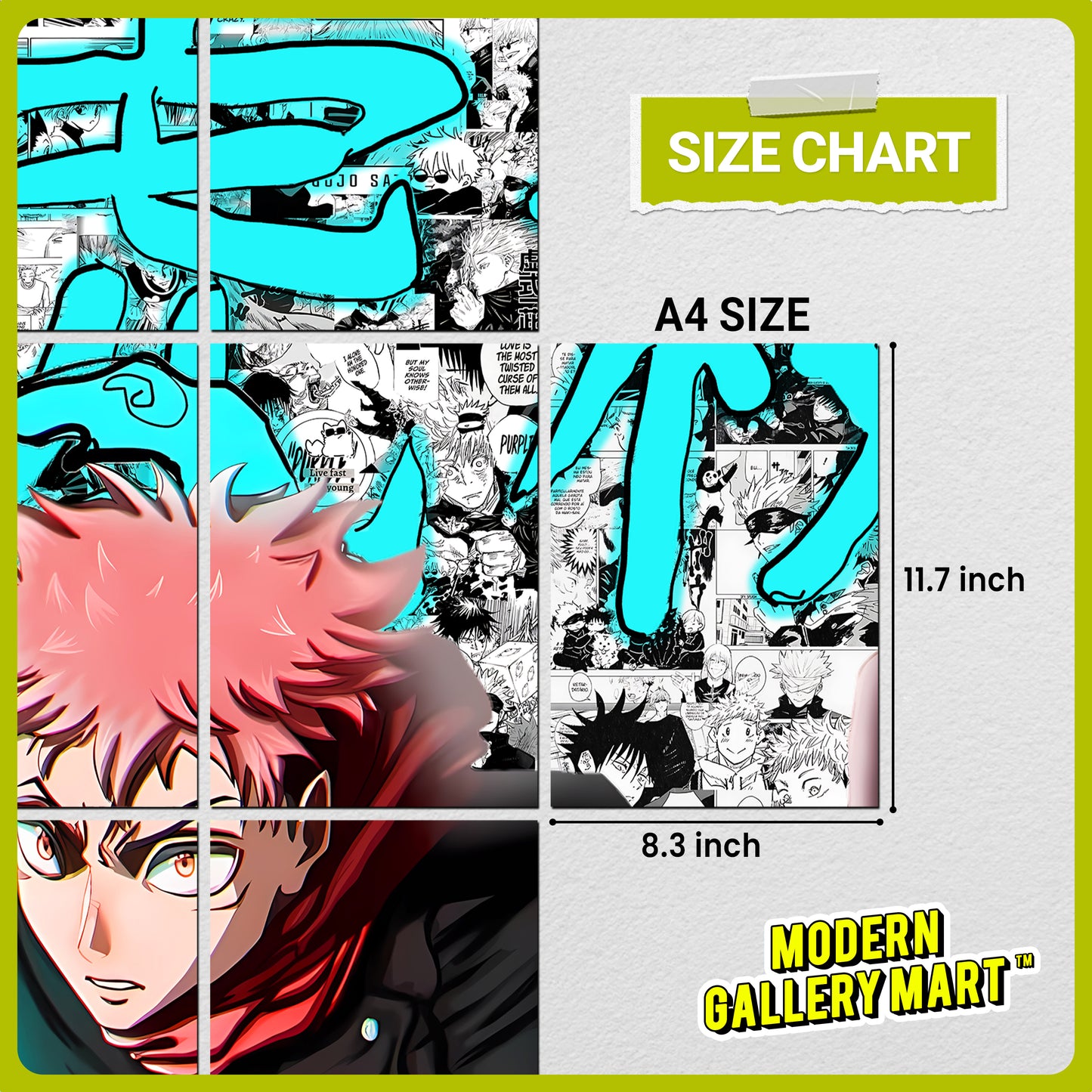20 Jujutsu Kaisen Yuji Itadori - Manga Poster - A4 Size (8.3 x 11.7 inch)