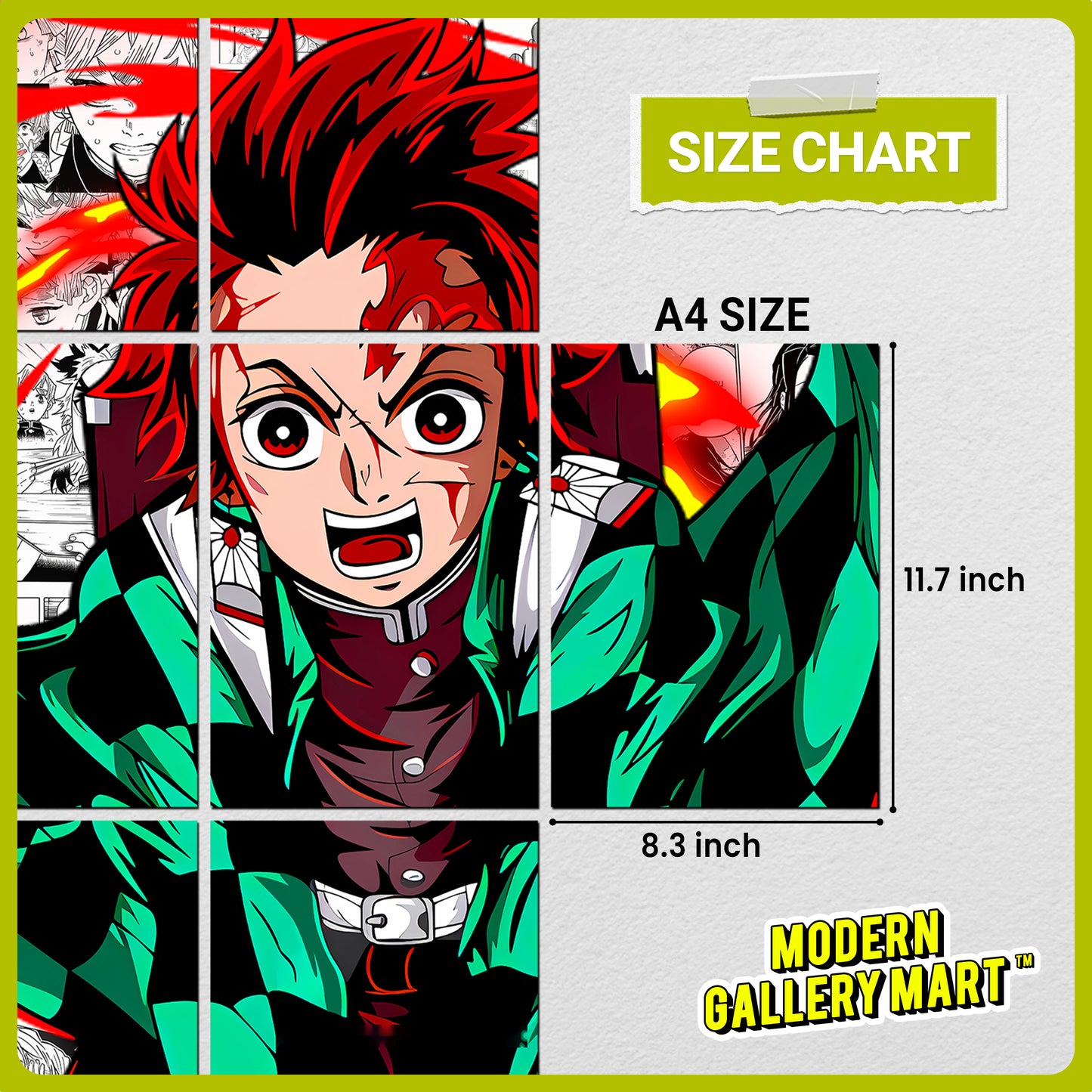 20 Demon Slayer Tanjiro Kamado- Manga Poster - A4 Size (8.3 x 11.7 inch)