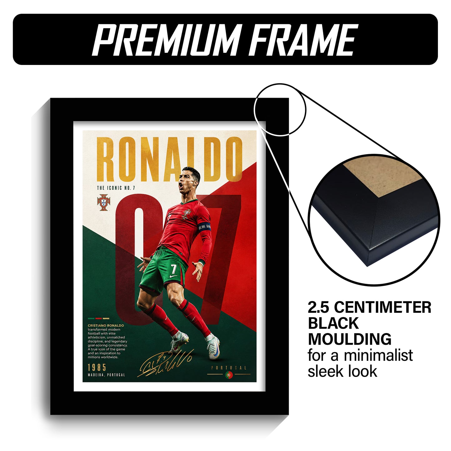 Cristiano Ronaldo Frame - Cristiano Ronaldo - A4 Size Photo Frame