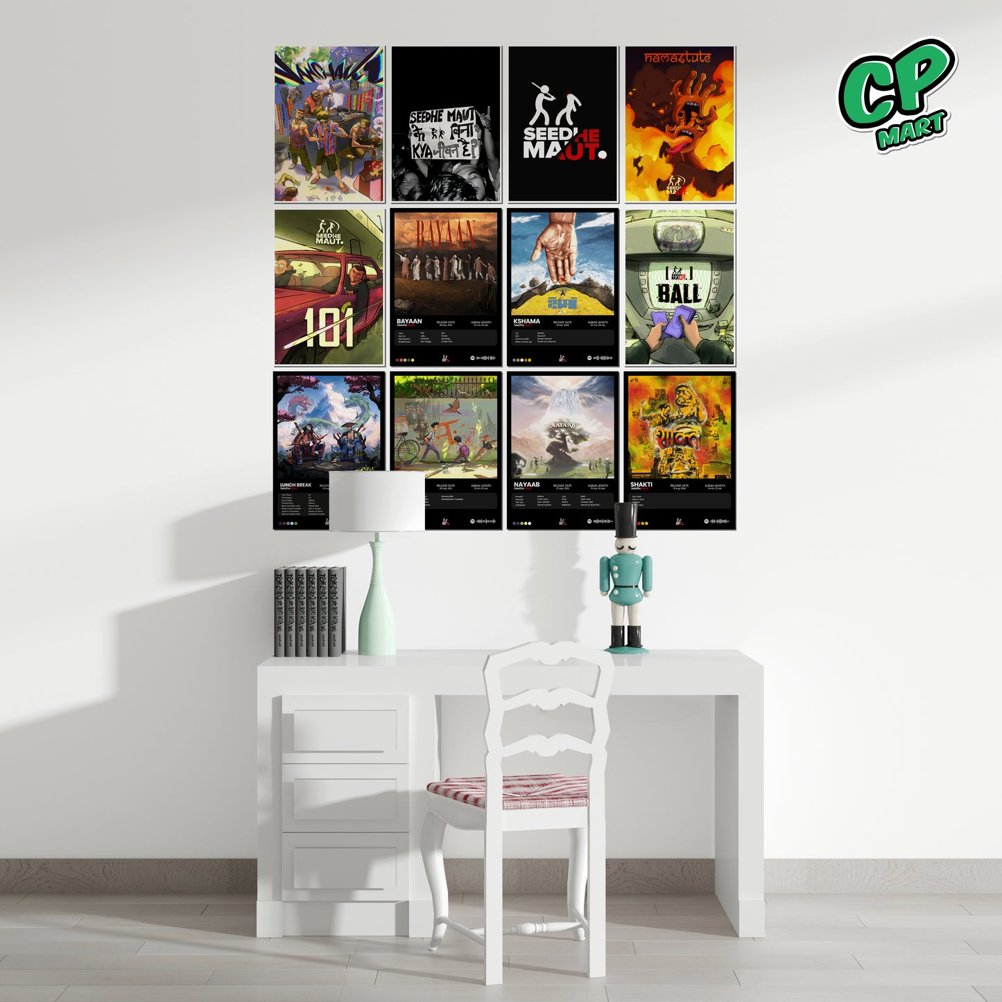 Seedhe Maut Album Poster - A4 Size (8.3 x 11.7 inch) Music Poster, 101, Namastute, Ball, Nanchaku, Kshama, Bayaan, Lunch break, Nayaab, Shakti