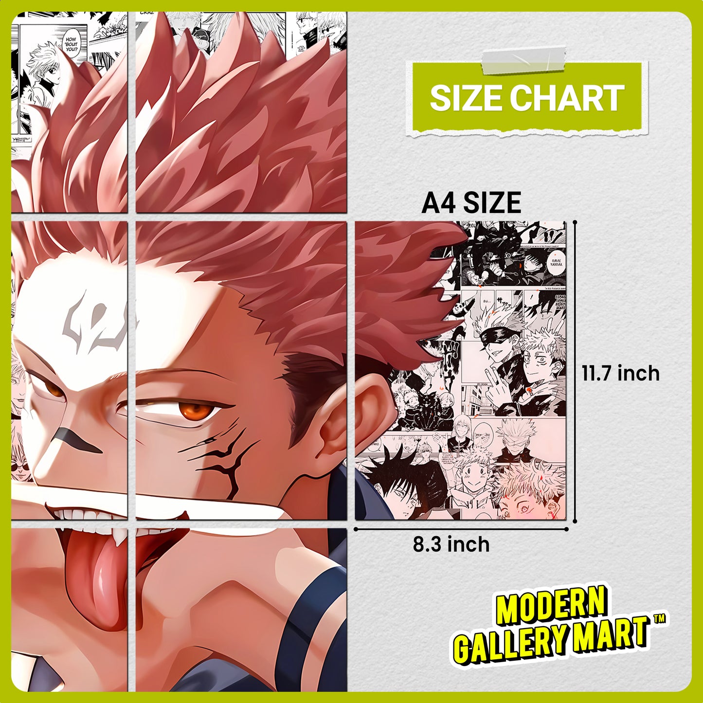 20 Jujutsu Kaisen Ryomen Sukuna - Manga Poster - A4 Size (8.3 x 11.7 inch)