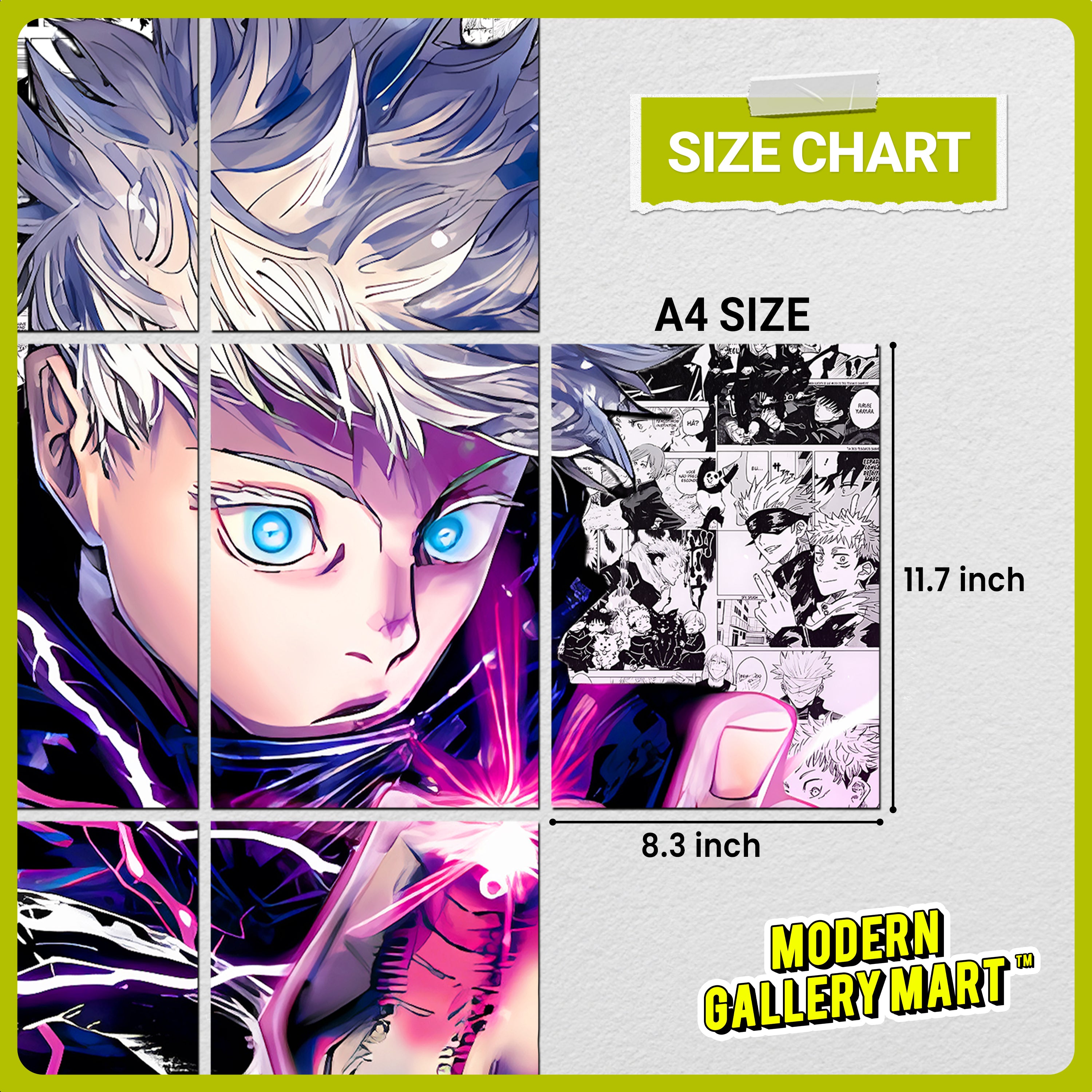 20 Jujutsu Kaisen Satoru Gojo - Manga Poster - A4 Size (8.3 x 11.7