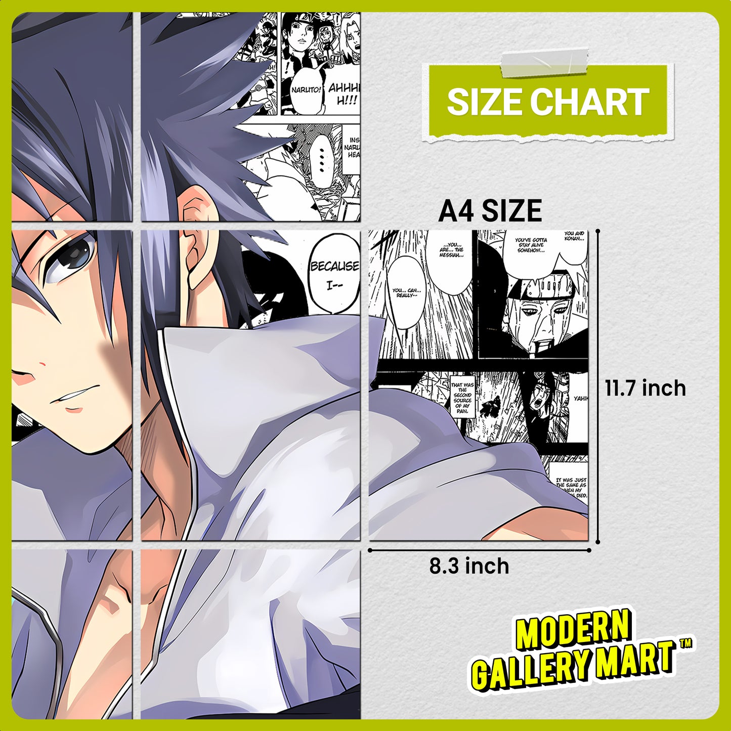 20 Naruto Sasuke Uchiha - Manga Poster - A4 Size (8.3 x 11.7 inch)