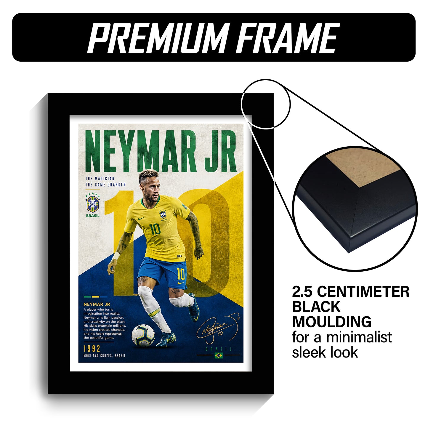 Neymar Frame - Neymar - A4 Size Photo Frame