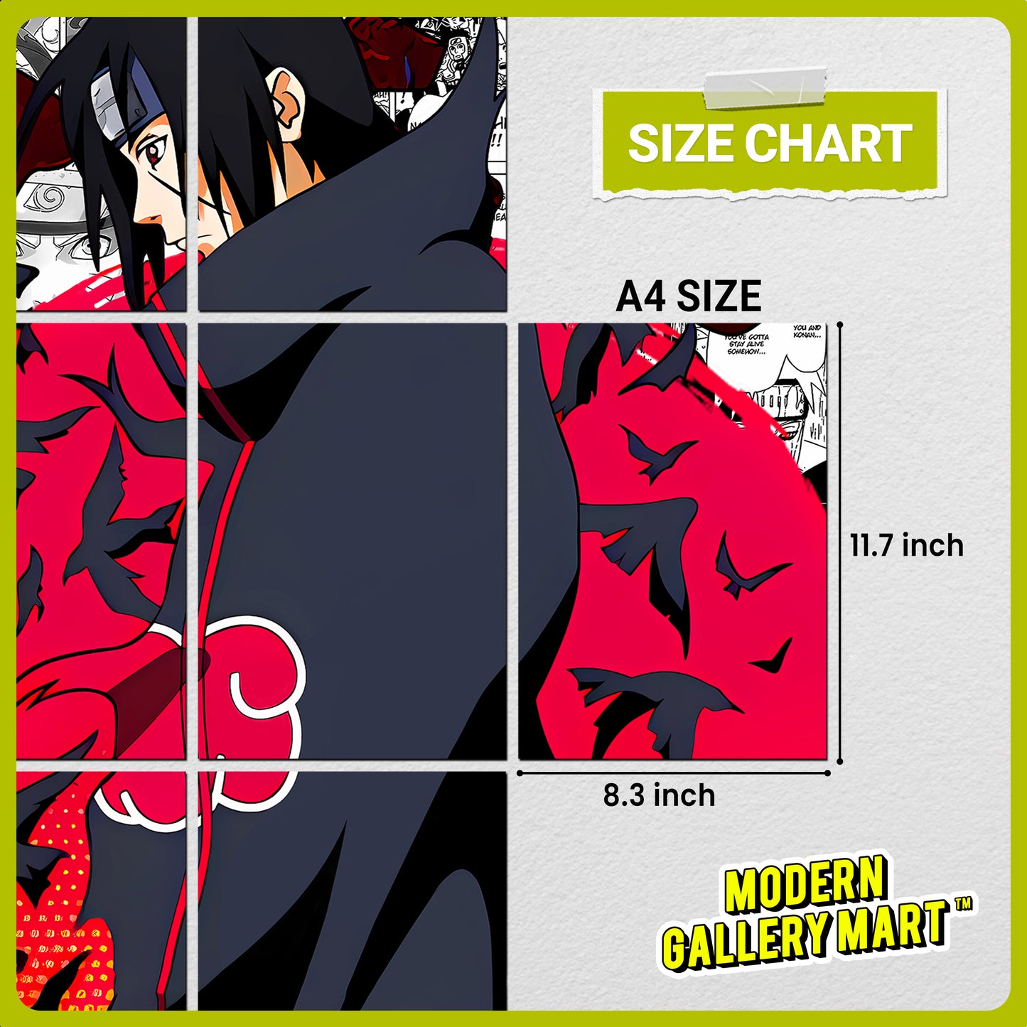 20 Naruto Itachi Uchiha #1 - Manga Poster - A4 Size (8.3 x 11.7 inch)