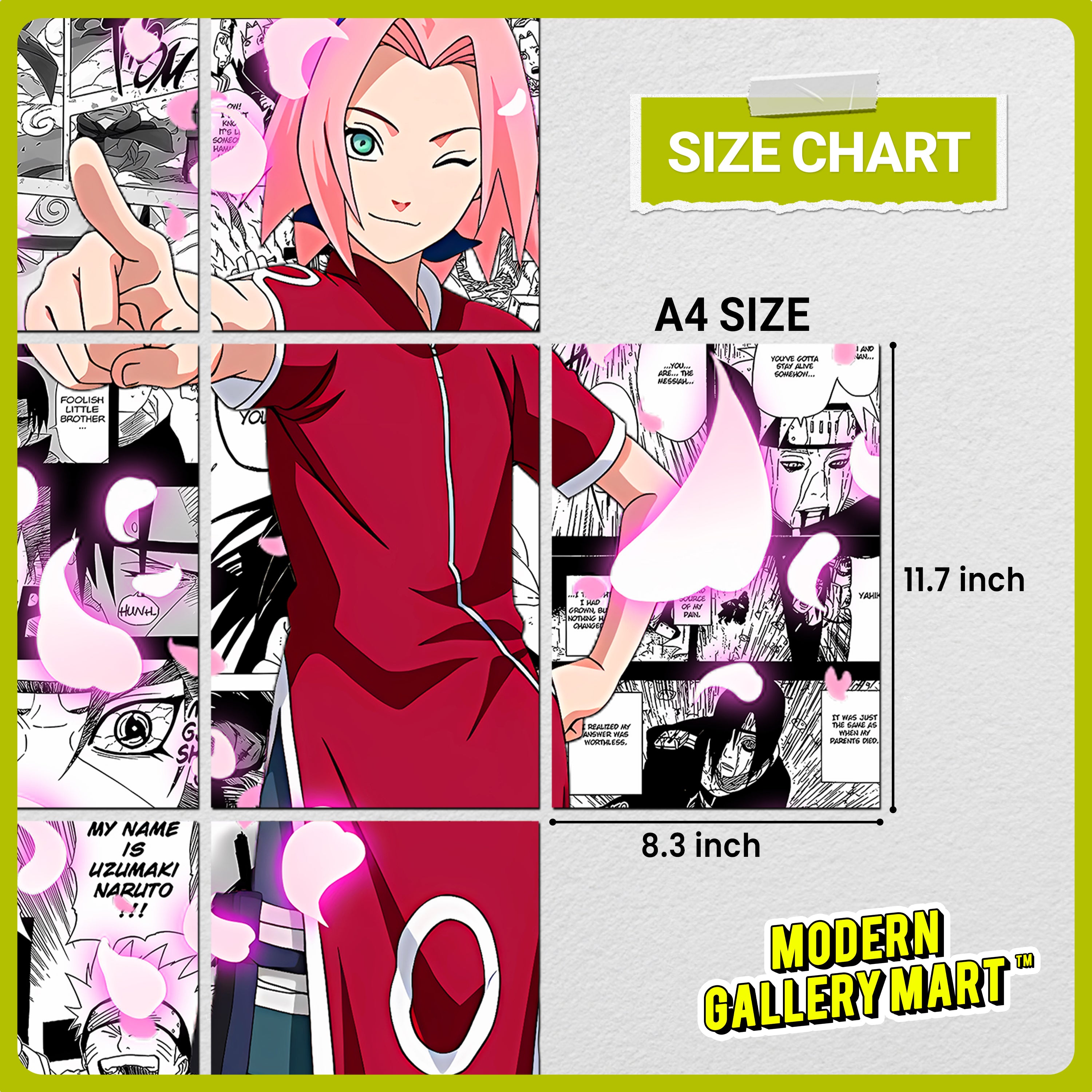 20 Naruto Sakura Haruno - Manga Poster - A4 Size (8.3 x 11.7 inch