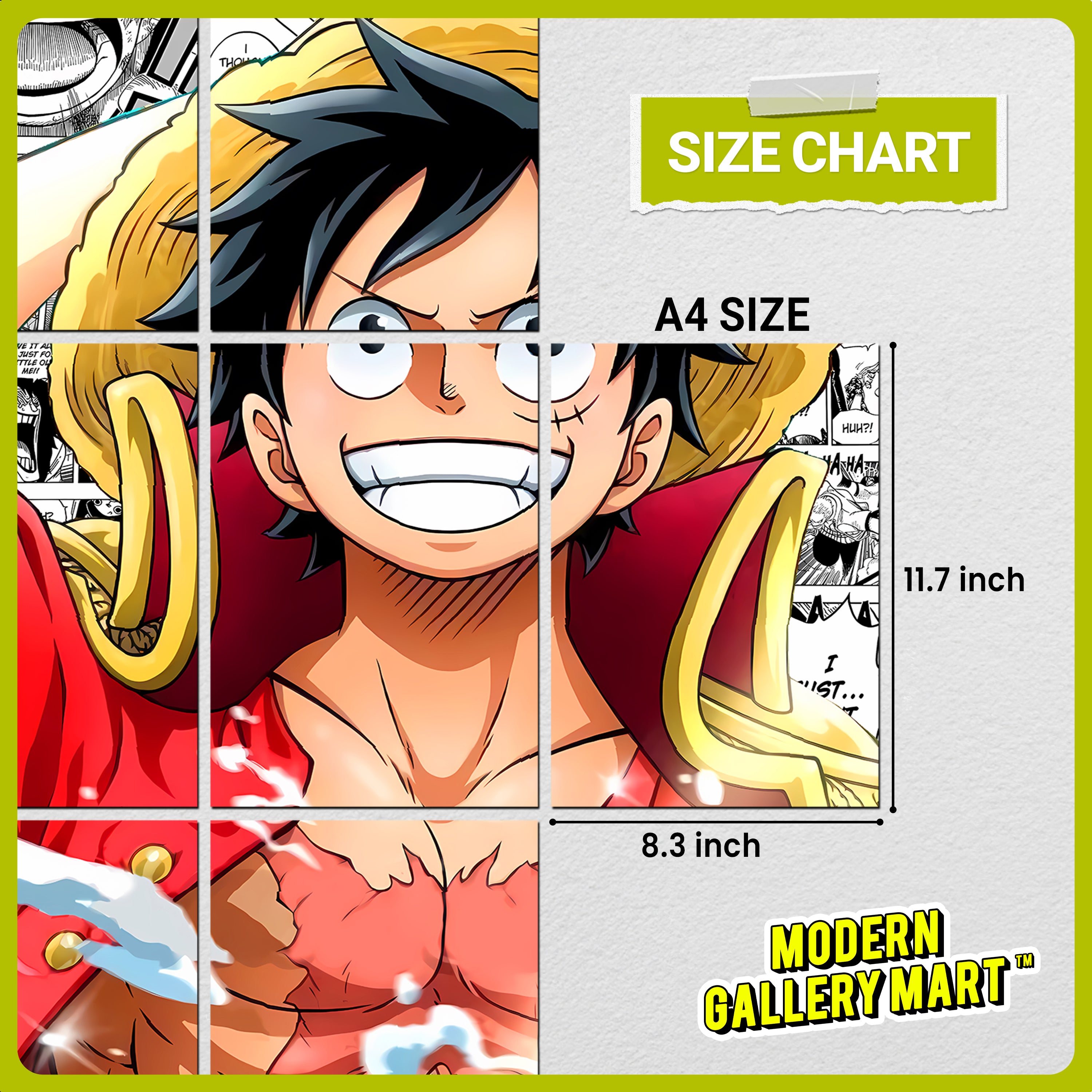 20 One Piece Monkey D.Luffy #2 - Manga Poster - A4 Size (8.3 x