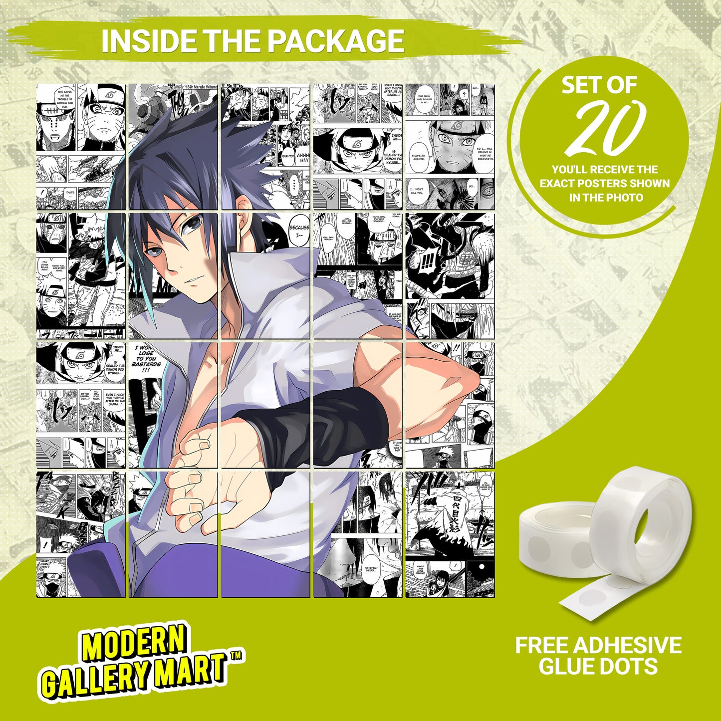 20 Naruto Sasuke Uchiha - Manga Poster - A4 Size (8.3 x 11.7 inch)