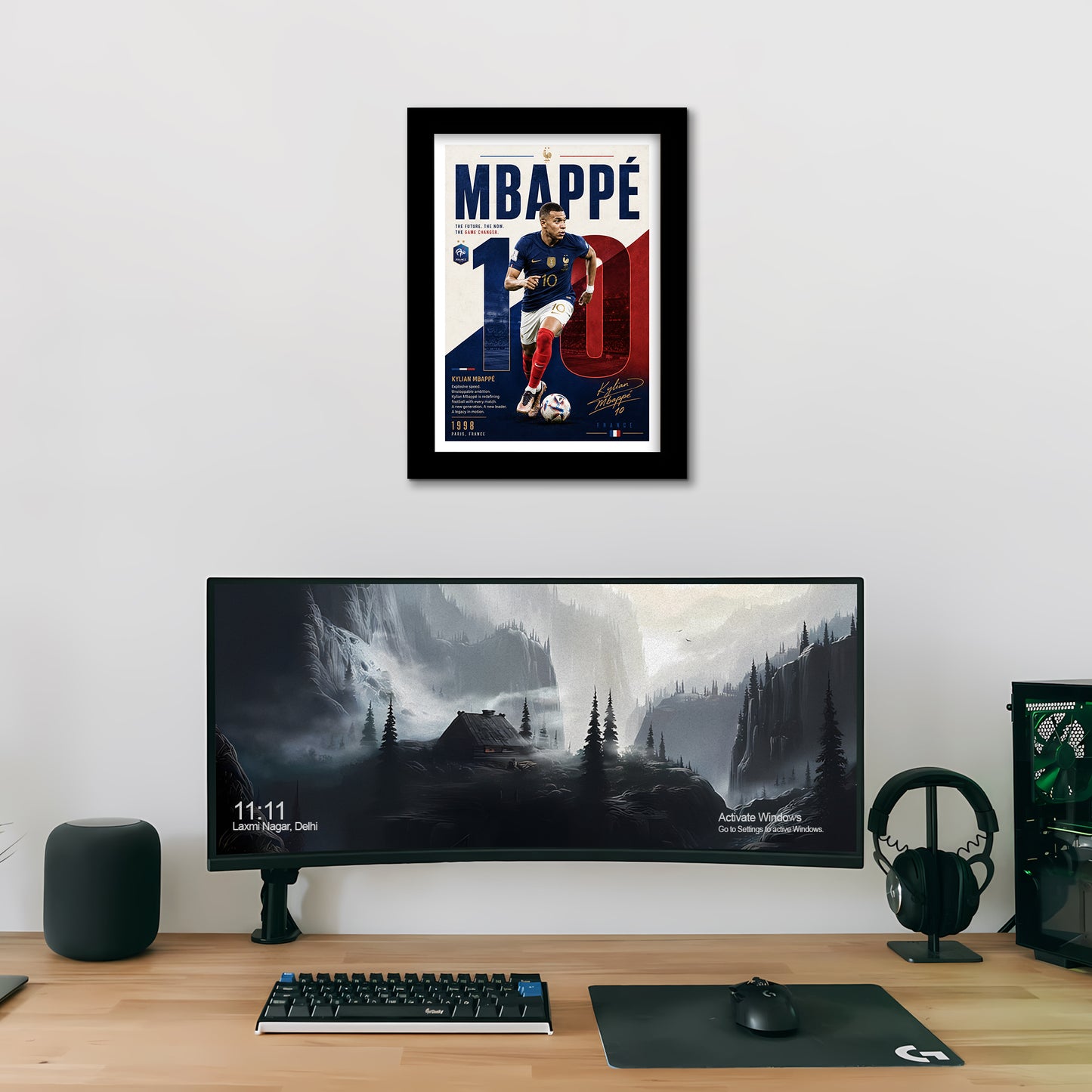 Kylian Mbappe Frame - Kylian Mbappe - A4 Size Photo Frame