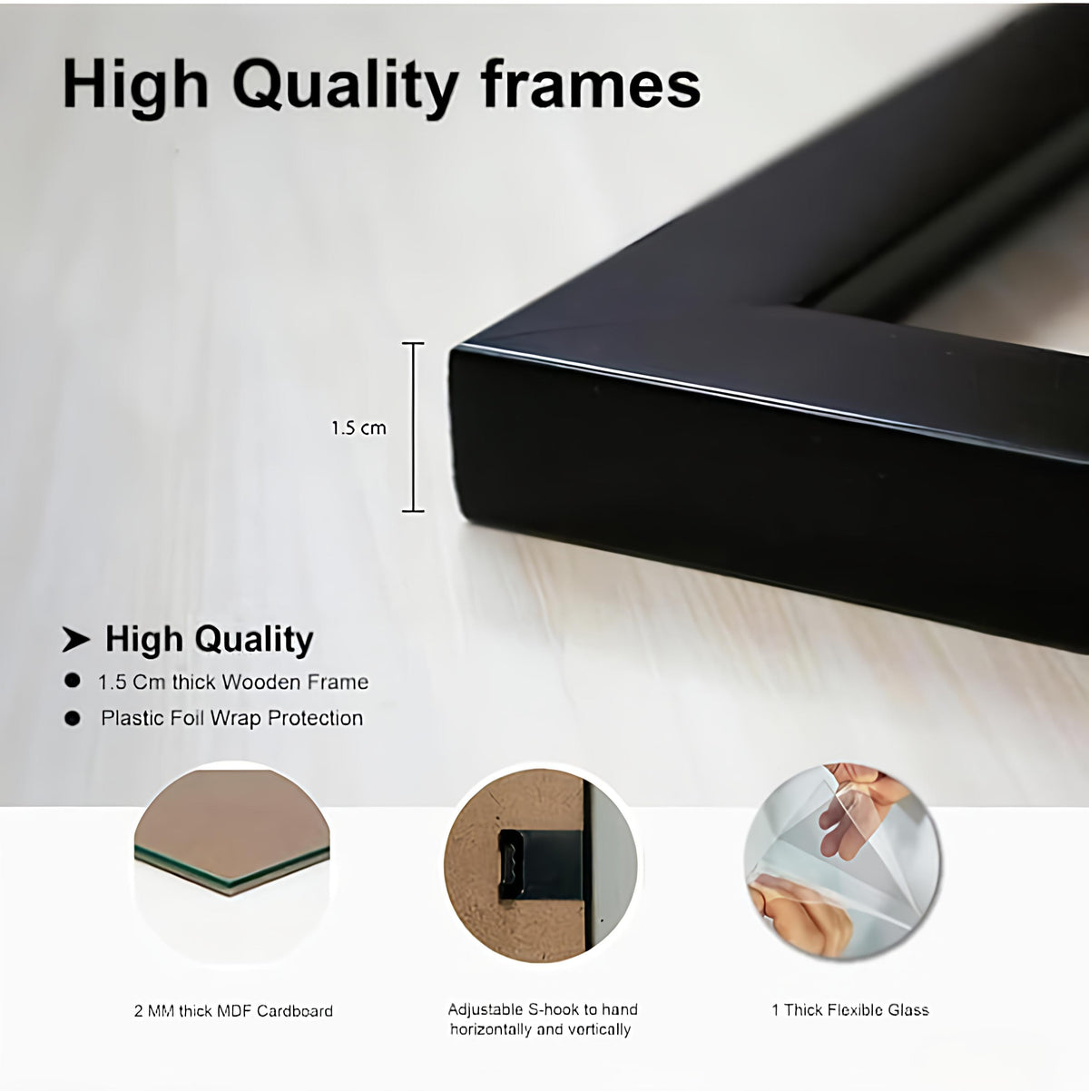 A4 Size Certificates Frame | Black 8.3x11.7 inch |