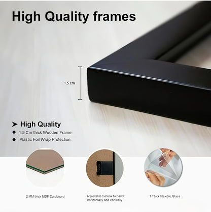 A4 Size Certificates Frame | Black 8.3x11.7 inch |